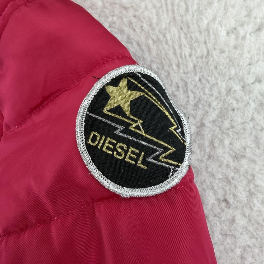 Diesel Coat Toddler 2T Pink Hooded Faux Fur Lined Puffer Parka Zip Pockets - Picture 7 of 10